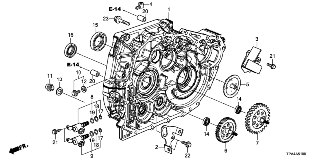 2020 Honda CR-V Hybrid AT Flywheel Case Diagram