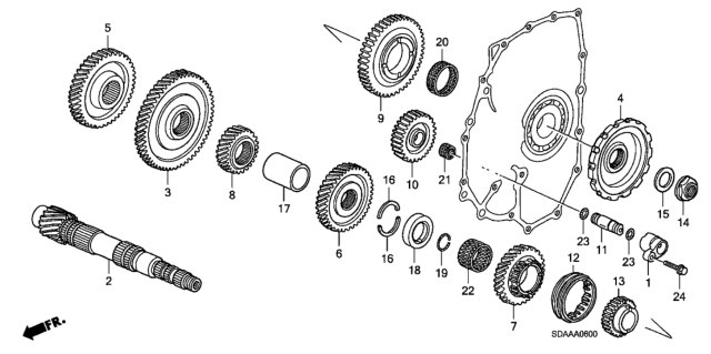 2007 Honda Accord AT Countershaft (L4) Diagram