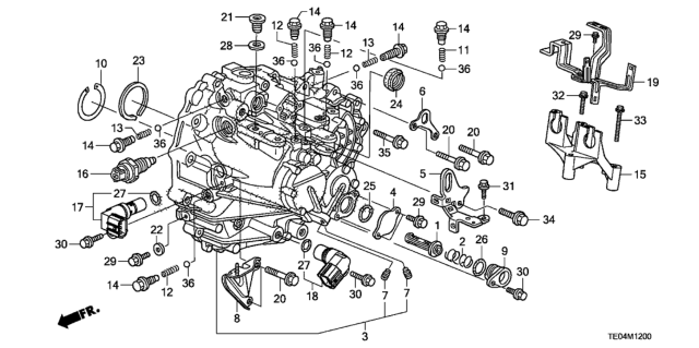 2009 Honda Accord MT Transmission Case (V6) Diagram