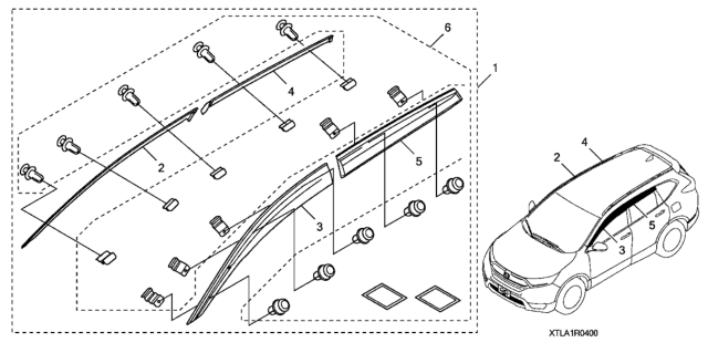 2018 Honda CR-V Visor, L. FR. Door Diagram for 08R04-TLA-10002