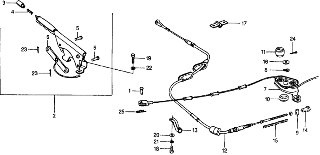 1979 Honda Civic Wire A, Parking Brake Diagram for 47510-663-010