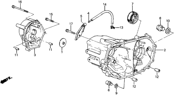 1985 Honda CRX MT Transmission Housing Diagram