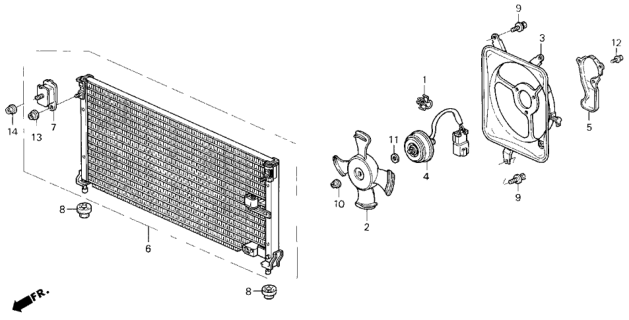 1993 Honda Accord A/C Air Conditioner (Condenser) Diagram