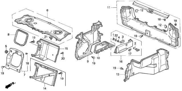 1995 Honda Prelude Lining, FR. Trunk *NH85L* (GRAY ELEVEN) Diagram for 84681-SS0-A00ZA