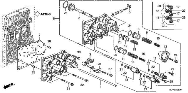 2011 Honda Element AT Servo Body Diagram