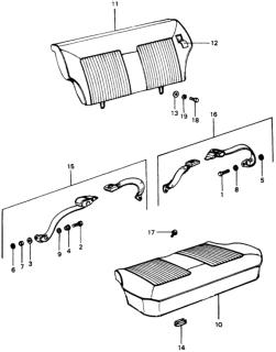 1973 Honda Civic 2 Door ** (1200) ** 4MT Rear Seat - Seat Belt Diagram