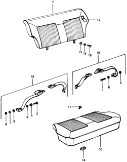 1976 Honda Civic Cushion, RR. Seat *NH1L* (BLACK) Diagram for 78110-657-671A