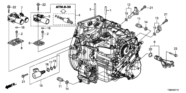 2012 Honda Civic Solenoid Assy. A, Linear Diagram for 28250-R90-003