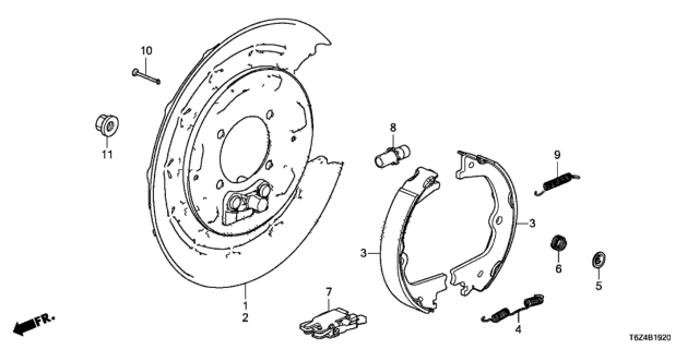 2019 Honda Ridgeline Parking Brake Shoe Diagram