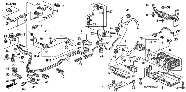 2009 Honda Element Clamp, Fuel Tube (D14.5) Diagram for 91406-SDA-003