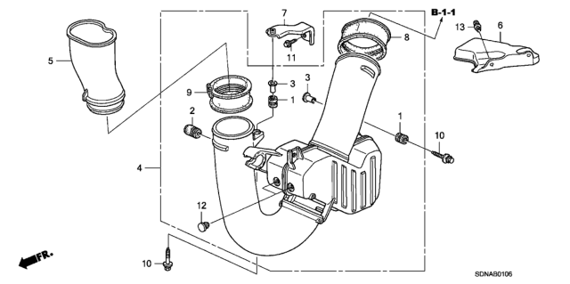 2007 Honda Accord Resonator Chamber (V6) Diagram