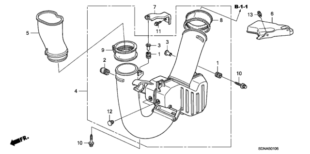 2007 Honda Accord Stay, In. Tube Diagram for 17247-RDA-A00