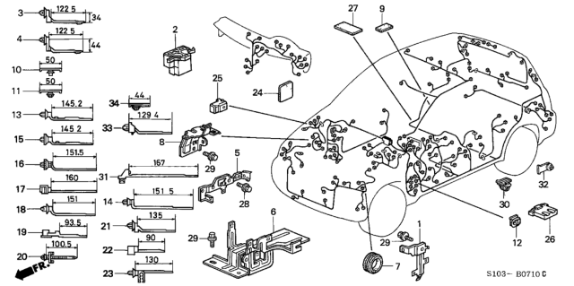 2000 Honda CR-V Harness Band - Bracket Diagram