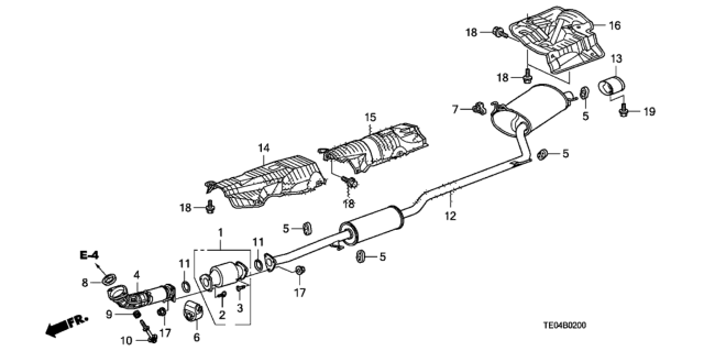 2011 Honda Accord Exhaust Pipe (L4) Diagram