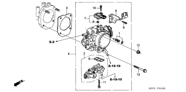 2003 Honda Pilot Stay, Throttle Wire Diagram for 16411-PGE-A01