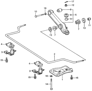 1983 Honda Civic Front Lower Arm  - Stabilizer Diagram