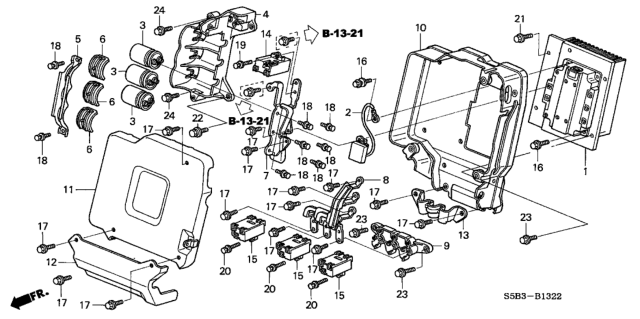 2003 Honda Civic 4 Door MX (HYBRID) KL CVT IMA Pdu Diagram