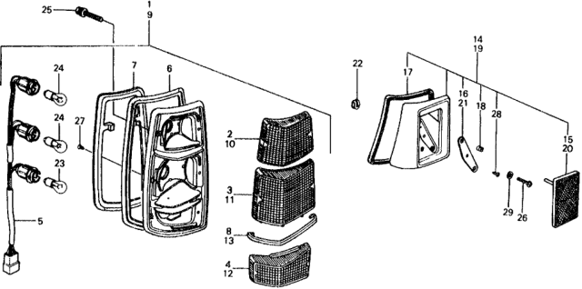 1976 Honda Civic 5 Door ** KL HMT Taillight Diagram