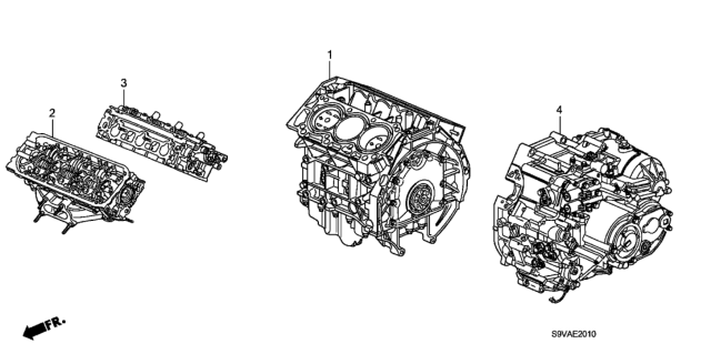 2008 Honda Pilot General Assembly, Rear Cylinder Head (Dot) Diagram for 10005-PVJ-A02