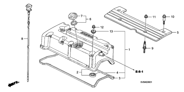 2010 Honda Civic Cylinder Head Cover (2.0L) Diagram