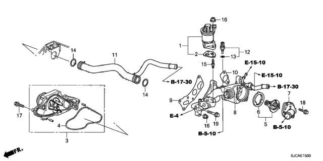 2014 Honda Ridgeline Water Pump - Sensor Diagram