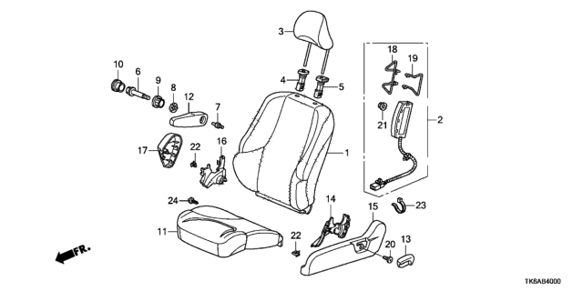 2013 Honda Fit Cover Set, Driver Side Trim (Kirabi Gray) (Side Airbag) Diagram for 04815-TK6-A02ZA