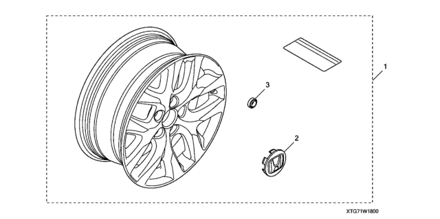 2017 Honda Ridgeline Alloy Wheel (SBC) (18") Diagram