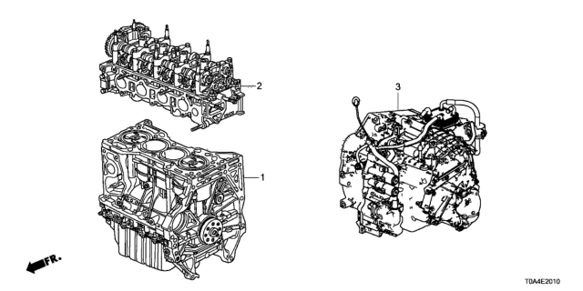 2013 Honda CR-V Engine Assy. - Transmission Assy. Diagram