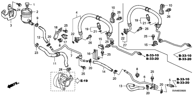 2006 Honda Civic Tank, Power Steering Oil Diagram for 53701-SNA-A01