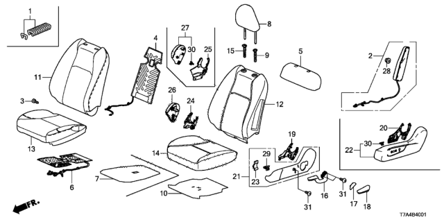 2020 Honda HR-V Front Seat (Driver Side) Diagram