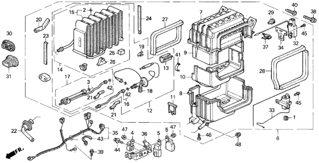 1996 Honda Prelude A/C Unit Diagram