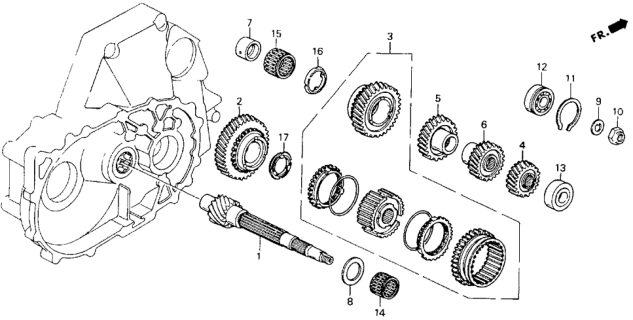 1993 Honda Accord MT Countershaft Diagram