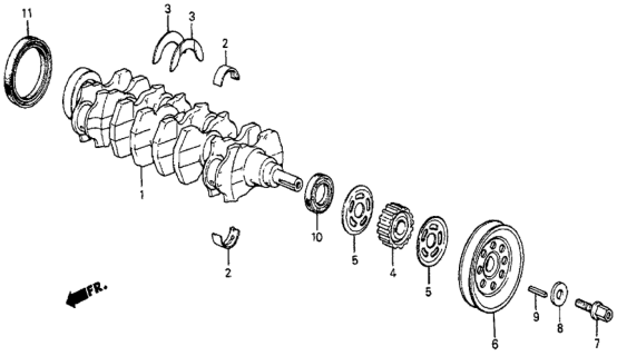 1987 Honda Prelude 2 Door SI KA 5MT Crankshaft Diagram
