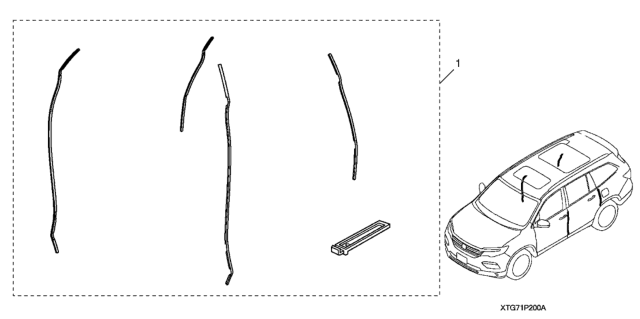 2019 Honda Pilot Door Edge Guard Diagram