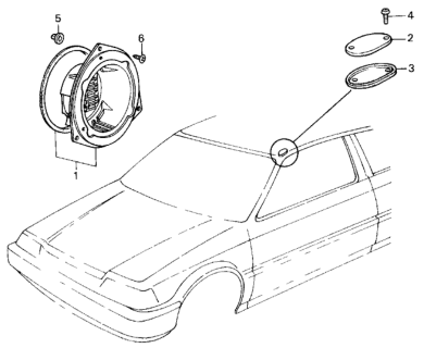 1984 Honda Civic Bracket, FR. Speaker Seal Diagram for 39112-SB3-901