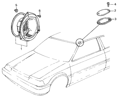 1984 Honda Civic 4 Door GL KA 5MT Radio Antenna Hole Cap Diagram