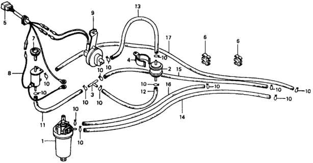 1977 Honda Civic Valve, Control Diagram for 16300-634-671