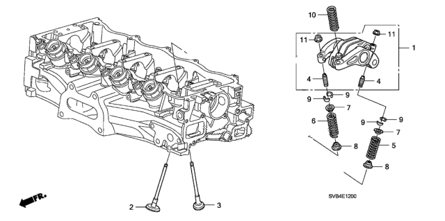 2011 Honda Civic Valve - Rocker Arm (1.8L) Diagram