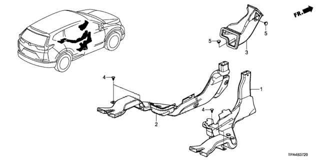 2020 Honda CR-V Hybrid 5 Door LX (HYBRID) KA CVT Duct Diagram