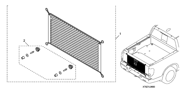 2020 Honda Ridgeline Cargo Net Diagram