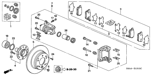 2003 Honda CR-V Bearing Assembly, Hub Diagram for 44300-SCA-E51