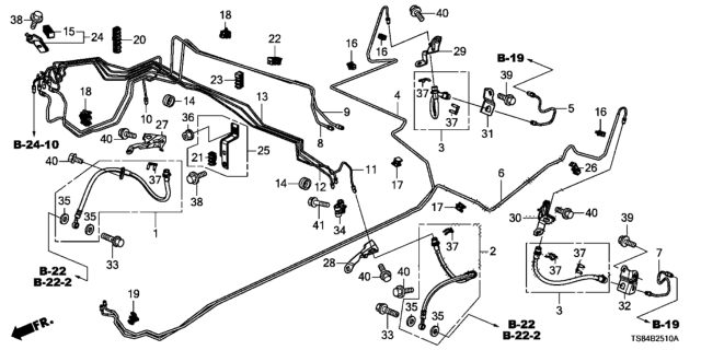 2012 Honda Civic Pipe W, Brake Diagram for 46376-TR0-A01