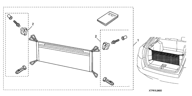 2013 Honda Crosstour Cargo Net Diagram