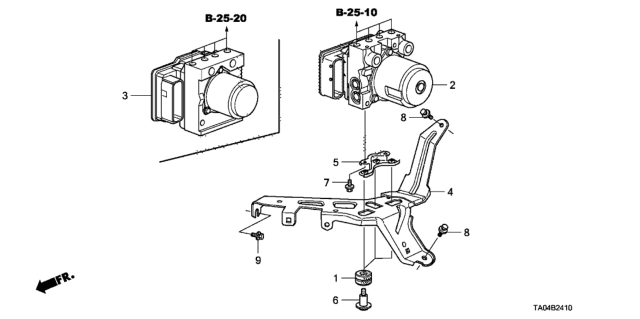 2009 Honda Accord Modulator Assembly, Vsa (Coo) (Rewritable) Diagram for 57110-TA1-305