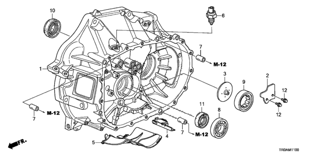 2013 Honda Civic MT Clutch Case (2.4L) Diagram