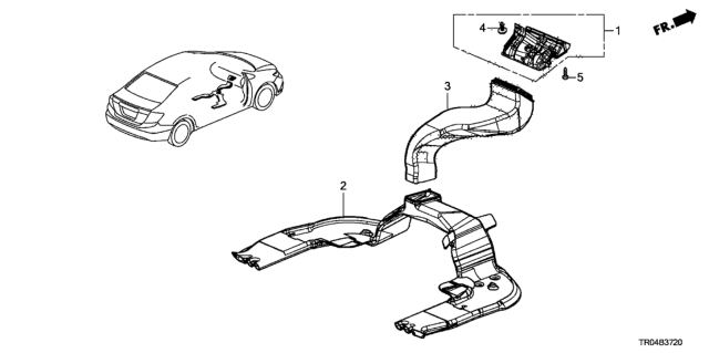 2012 Honda Civic Duct Assy., Center Joint *Tblack* (BLACK) Diagram for 77450-TR0-A01ZA