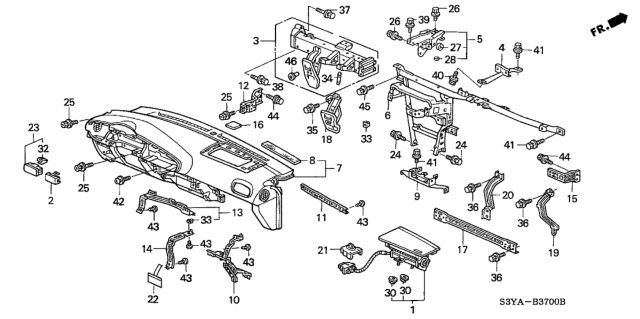 2004 Honda Insight 3 Door DX (A/C) KA 5MT Instrument Panel Diagram