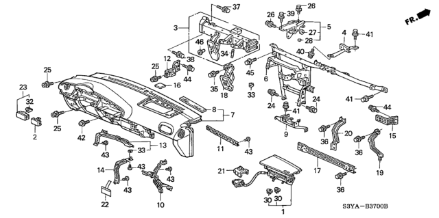 2004 Honda Insight Panel Assy., Instrument *YR233L* (TITANIUM) Diagram for 77100-S3Y-A01ZB