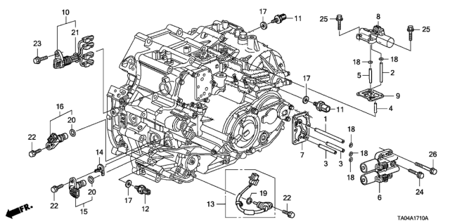 2010 Honda Accord AT Sensor - Solenoid (V6) Diagram