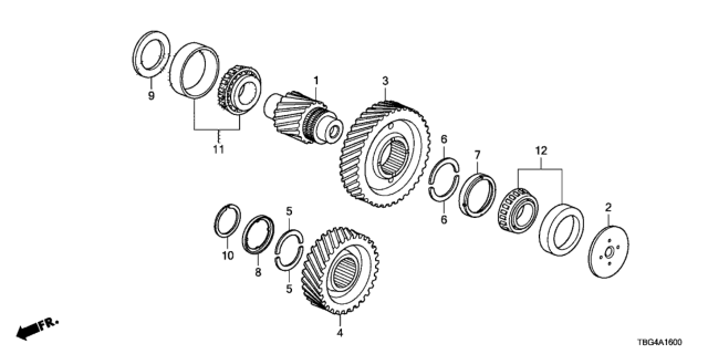 2017 Honda Civic AT Final Drive Shaft Diagram